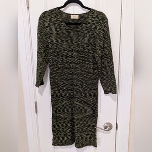 Y2K DIA Black and Green Wool Knit Dress